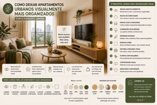 Como deixar apartamentos urbanos visualmente mais organizados